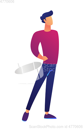 Image of Businessman standing with hands inthe pockets vector illustration.