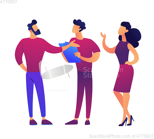 Image of Business people brainstorming vector illustration.