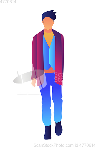 Image of Stylish handsome man in fashion clothes vector illustration.