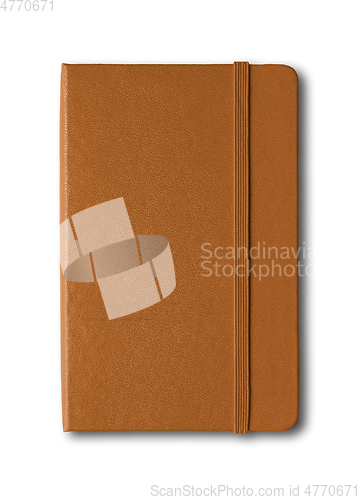 Image of Leather closed notebook isolated on white