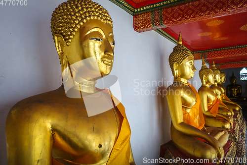 Image of Buddha statues in Wat Pho, Bangkok, Thailand