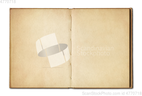 Image of Vintage open book isolated on white background