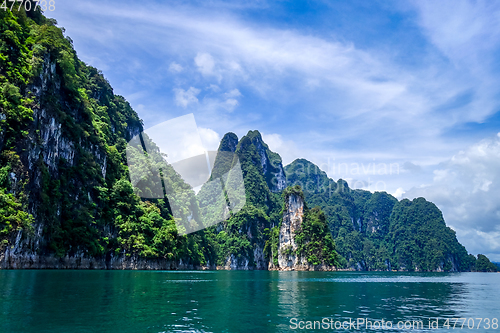 Image of Cheow Lan Lake cliffs, Khao Sok National Park, Thailand