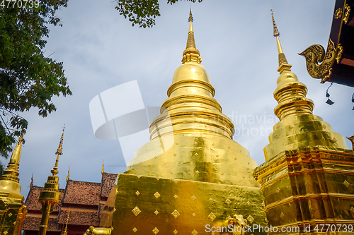 Image of Wat Phra Singh golden stupa, Chiang Mai, Thailand