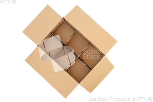 Image of Brown Cardboard Box with Six Compartments 