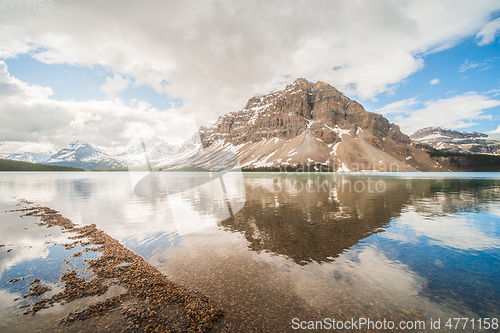 Image of Crowfoot Mountain Reflected in Bow Lake