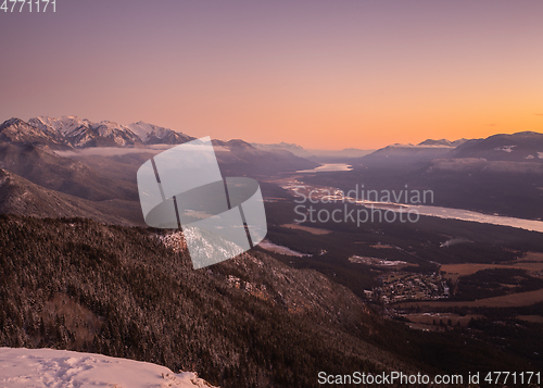 Image of Mountain Sunset in Winter