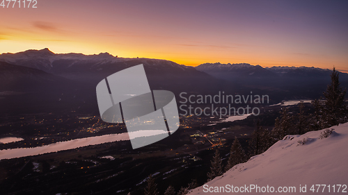 Image of Mountain Sunset in Winter