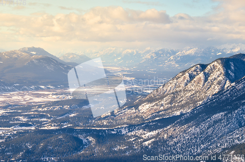 Image of Winter mountain top view of the Columbia Valley