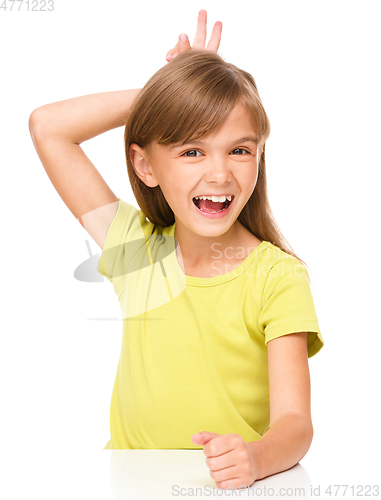 Image of Portrait of a happy little girl