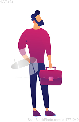 Image of Businessman with briefcase vector illustration.