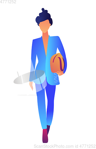 Image of Elegant businesswoman wearing a suit vector illustration.