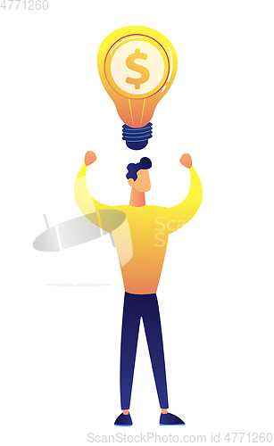 Image of Businessman with big idea vector illustration.