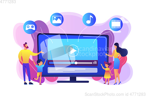 Image of SmartTV content concept vector illustration.