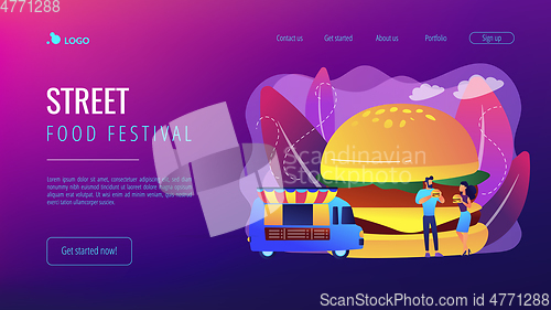 Image of Street food concept landing page.