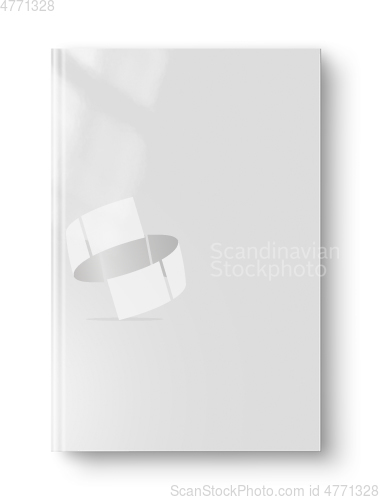 Image of Closed red blank book isolated on white