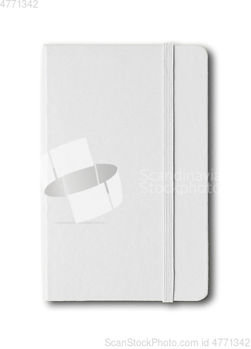 Image of Blank closed notebook isolated on white