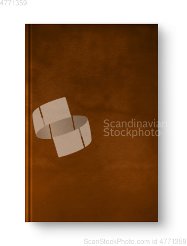 Image of Closed leather blank book isolated on white