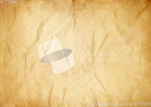 Image of Old brown crumpled paper texture background