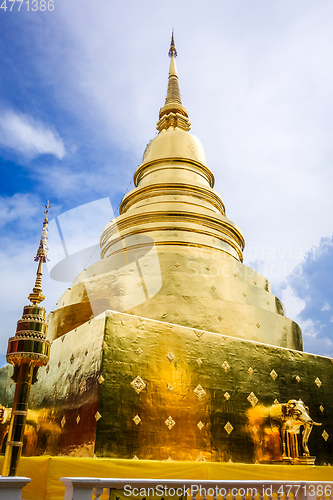Image of Wat Phra Singh golden stupa, Chiang Mai, Thailand