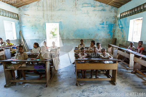 Image of Malagasy school children in classroom, Madagascar