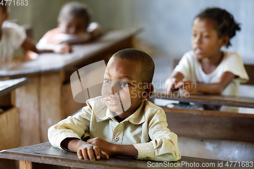 Image of Malagasy school children in classroom, Madagascar