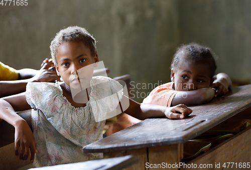 Image of Malagasy school children in classroom, Madagascar