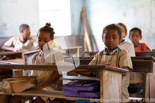 Image of Malagasy school children in classroom, Madagascar