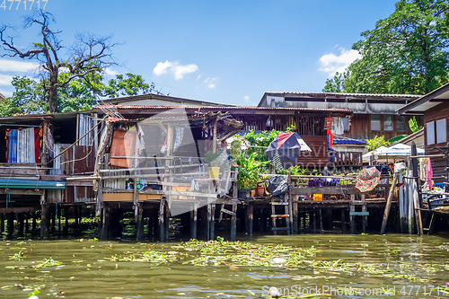 Image of Traditional houses on Khlong, Bangkok, Thailand