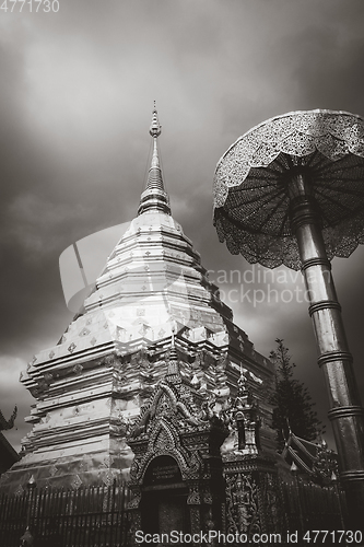 Image of Wat Doi Suthep golden stupa, Chiang Mai, Thailand