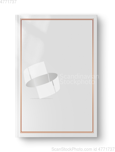 Image of Closed blank book with frame isolated on white