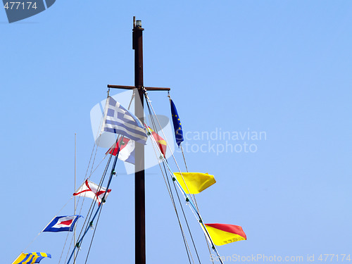 Image of flagged mast
