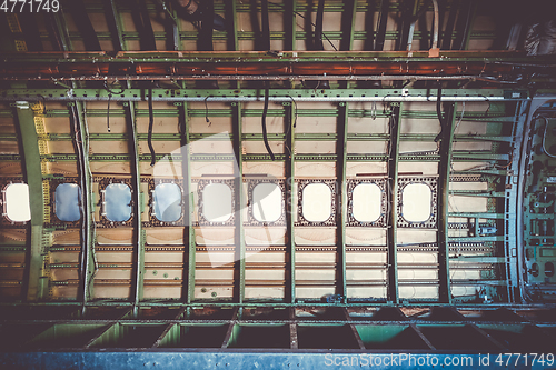 Image of Old vintage airplane cabin interior