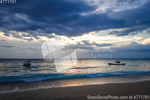 Image of Beach at sunset, Nusa Lembongan island, Bali, Indonesia