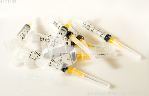 Image of Syringes on white background