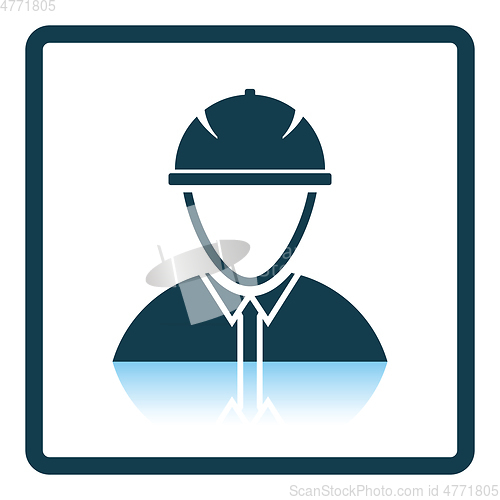 Image of Icon of construction worker head in helmet