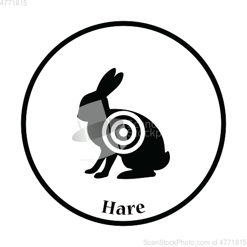 Image of Hare silhouette with target  icon