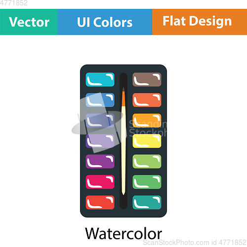 Image of Watercolor paint-box icon