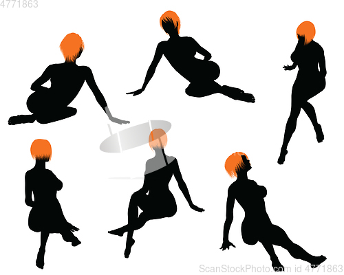 Image of Naked sexy girls silhouette set