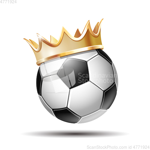 Image of Soccer Ball in Golden Royal Crown