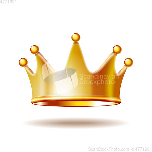 Image of Golden princess crown isolated on white