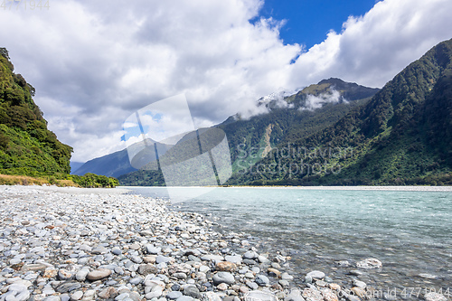 Image of river landscape scenery in south New Zealand