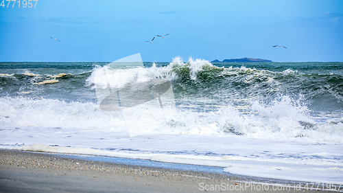 Image of stormy ocean scenery background