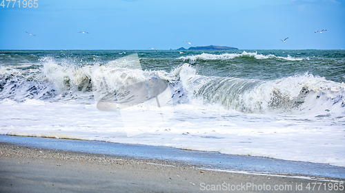 Image of stormy ocean scenery background