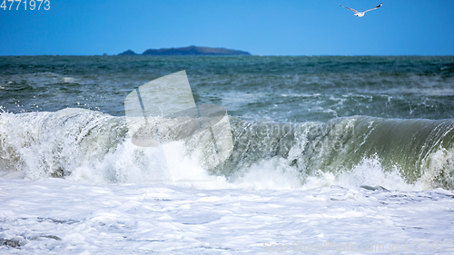 Image of stormy ocean scenery background