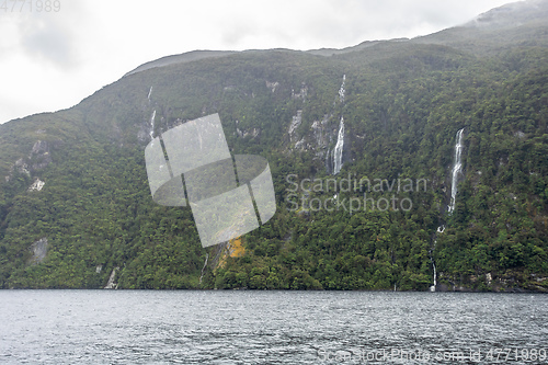 Image of waterfall at Doubtful Sound Fiordland National Park New Zealand