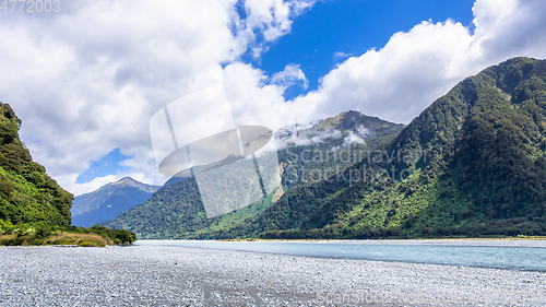 Image of river landscape scenery in south New Zealand