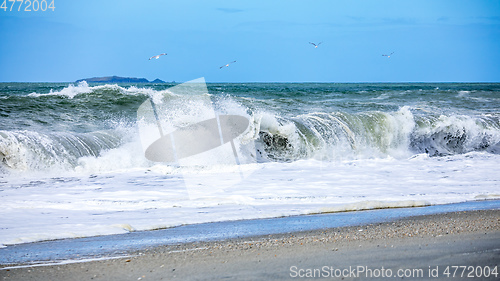 Image of stormy ocean scenery background