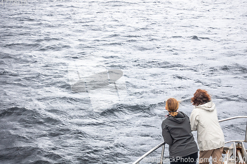 Image of two women taking a tour with the ship