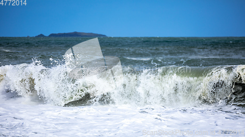 Image of stormy ocean scenery background